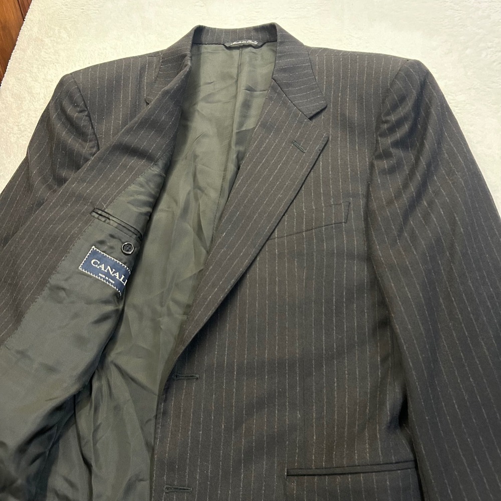 Canali Blazer Pinstripe Wool Cashmere Men 40 US 50 IT Made in Italy Sport Coat